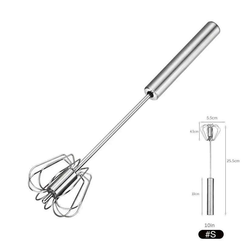 10/12/14inch Stainless Steel Semi Automatic Whisk Blender for Home -Versatile Tool for Egg Beater, Milk Frother, Hand Push Whisk