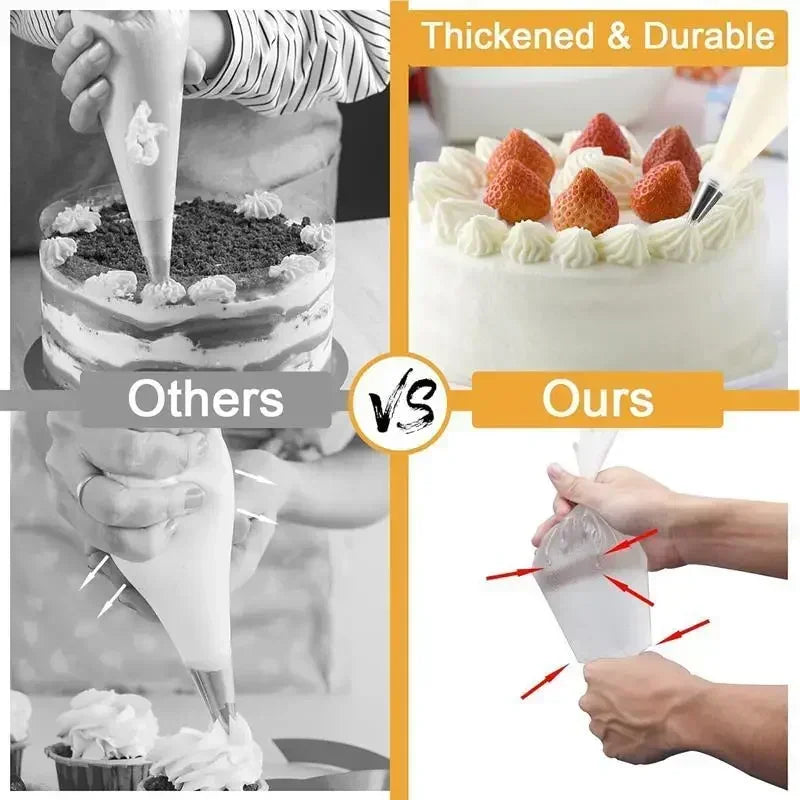 20/26/42PCS Bake Cake Decorating Kit Tools with Stainless Steel Tips Piping Bags and Tips Set Reusable Silicone Pastry Bags