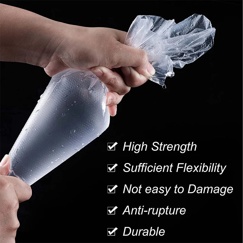 LMETJMA 100 Pcs Piping Bags Upgraded Anti-Burst Disposable Icing Piping Pastry Bags For All Size Tips and Couples JT128
