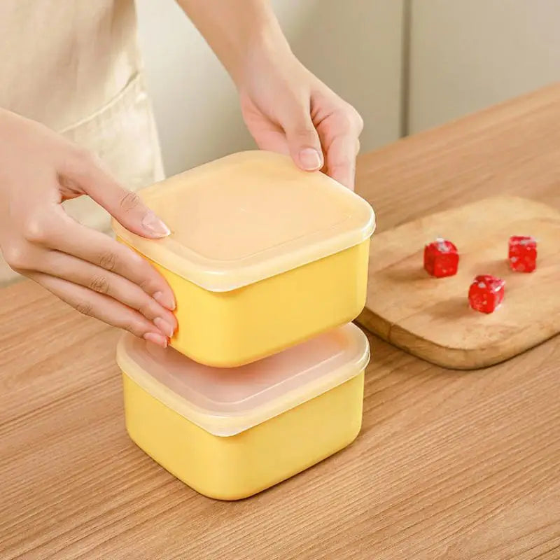 1Pc Butter Cheese Slice Holder With Lid Plastic Clear Cheese Box Sliced Cheese Container Fridge Storage Box Airtight Holder