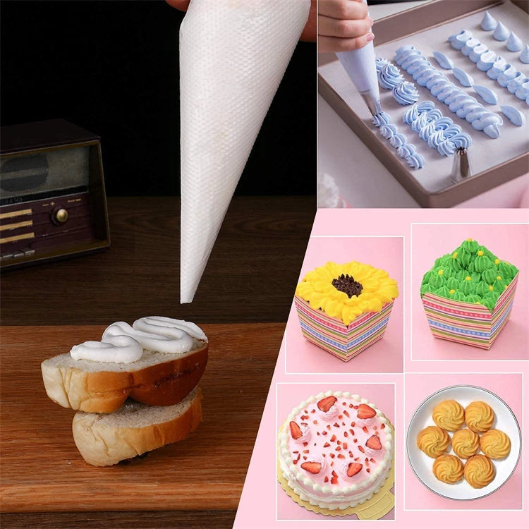LMETJMA 100 Pcs Piping Bags Upgraded Anti-Burst Disposable Icing Piping Pastry Bags For All Size Tips and Couples JT128