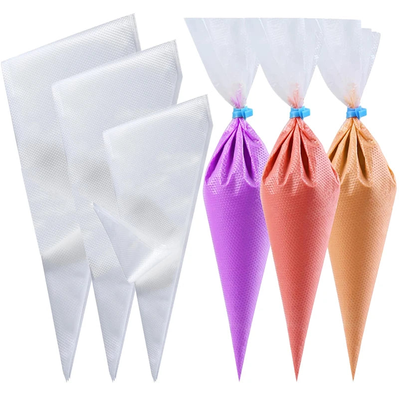 50/100pcs Pastry Bags Disposable Transparent Piping Bag Milking Oil Household Kitchen Baking Products for Cake Decorating TMZ