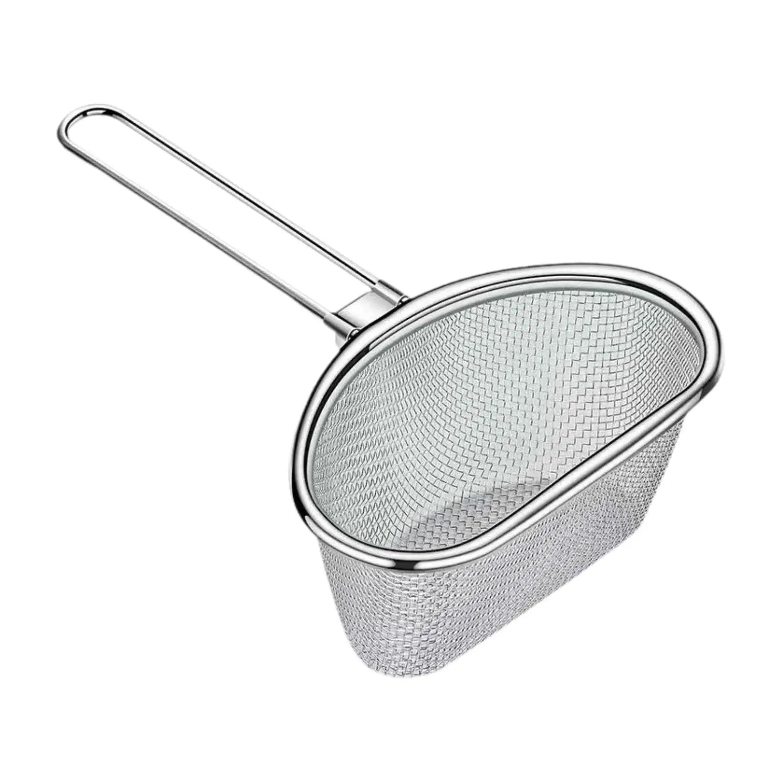 Noodles Strainer Stainless Steel Food Colander Sifter Fry Basket Spaghetti Strainer Spoon for Cooking Camping Noodles Pasta