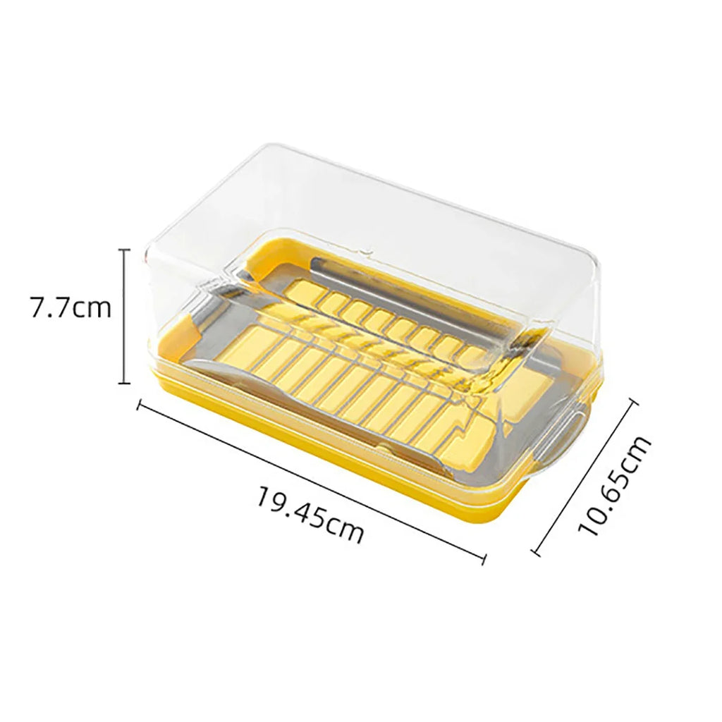 New cheese butter cutting and preservation box with lid, butter slicing knife disc, butter storage container, butter cross bowl
