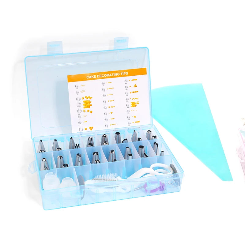 Pastry Nozzles Set With Box Stainless Steel Pastry Cream Piping Bag Cupcake Desert Cake Decorating Baking Accessories And Tools