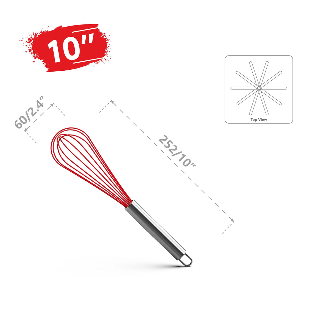 VIMACO® Balloon Whisk Stainless Steel 304 18/8 Wire Beater 8"10"12" Kitchen Cooking Tool  No-Stick for Egg
