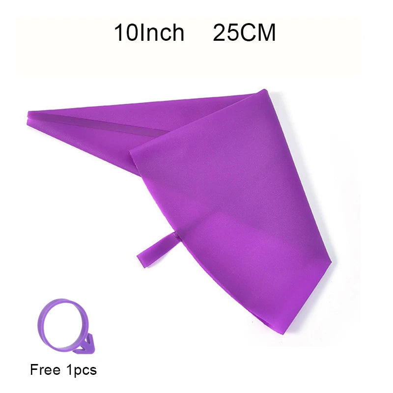 DIY Reusable Puff Cake Tip Silicone Pastry Bag Cream Butter Stainless Steel Nozzle Decor Baking Piping Bags Kitchen Tools