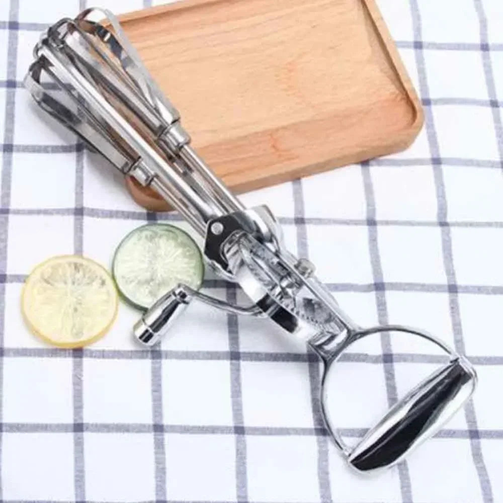 Egg Beater Stainless Steel Manual  - Dual Rotation - Multifunctional - Kitchen Utensils，Manual Breast Beater, Cream Mixer