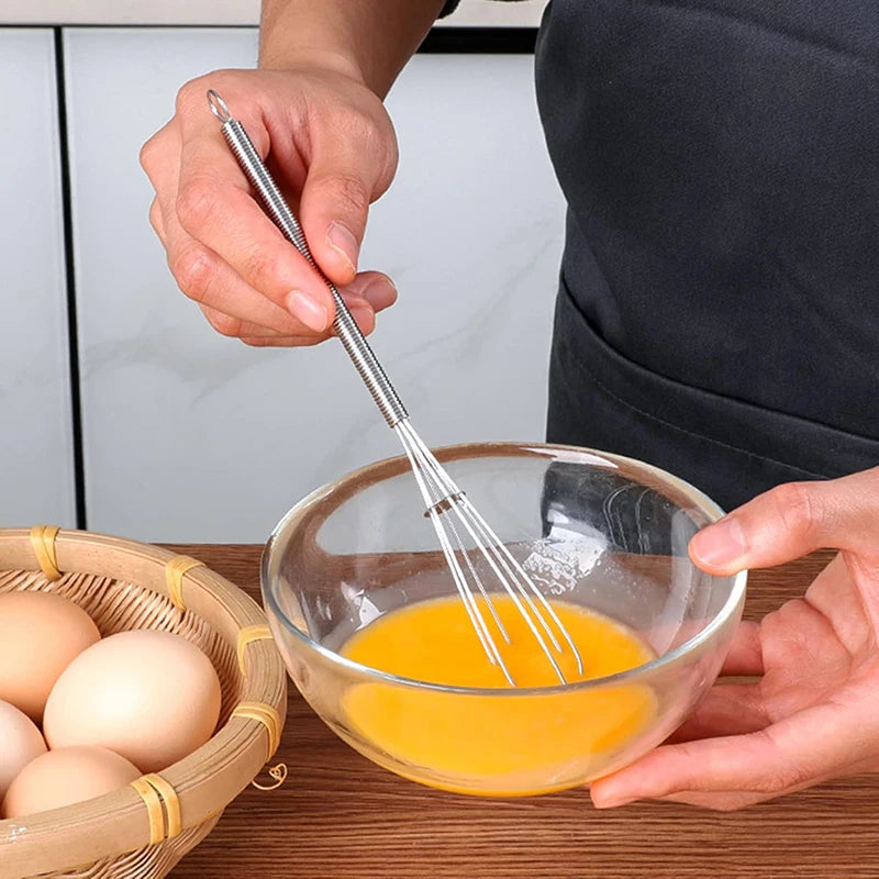 Stainless Steel Whisk Manual Egg Whisk Nonstick Wire Egg Beater Mini Whisks Balloon Wires DIY Kitchen Mini Whisk Kitchen Gadgets