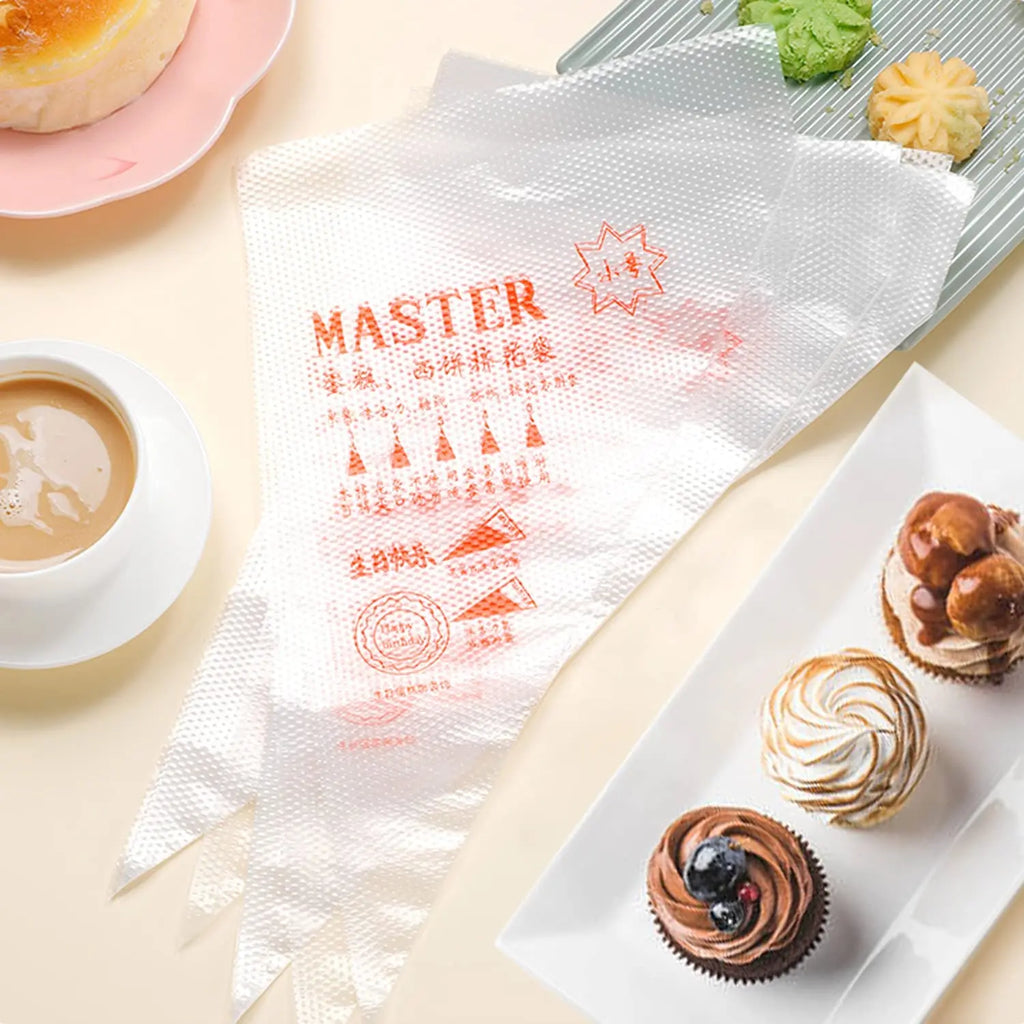 100pcs Piping Bags, Cake Decorating Tools with Icing Bags Tips, Disposable Pastry Bags Supplies for Baking, Royal Icing Cupcakes