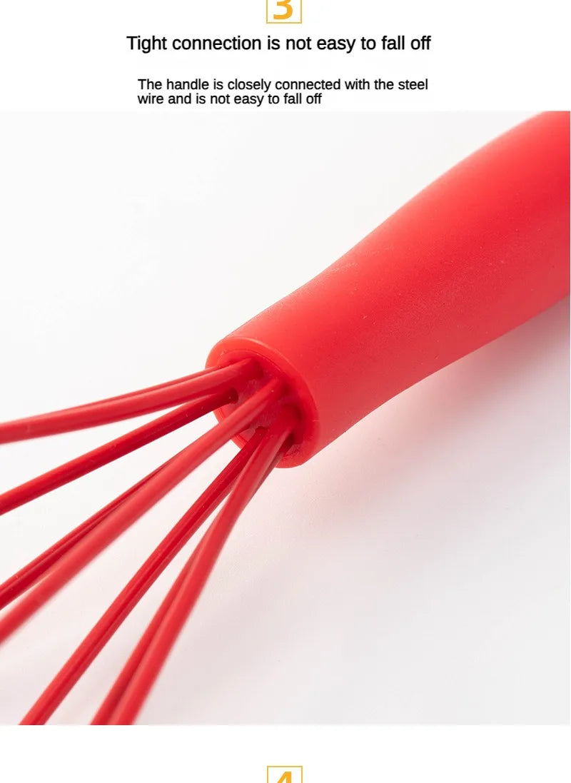 1PCs silicone small size egg beater manual cream egg small stirring rod mini egg-whisk baking tool