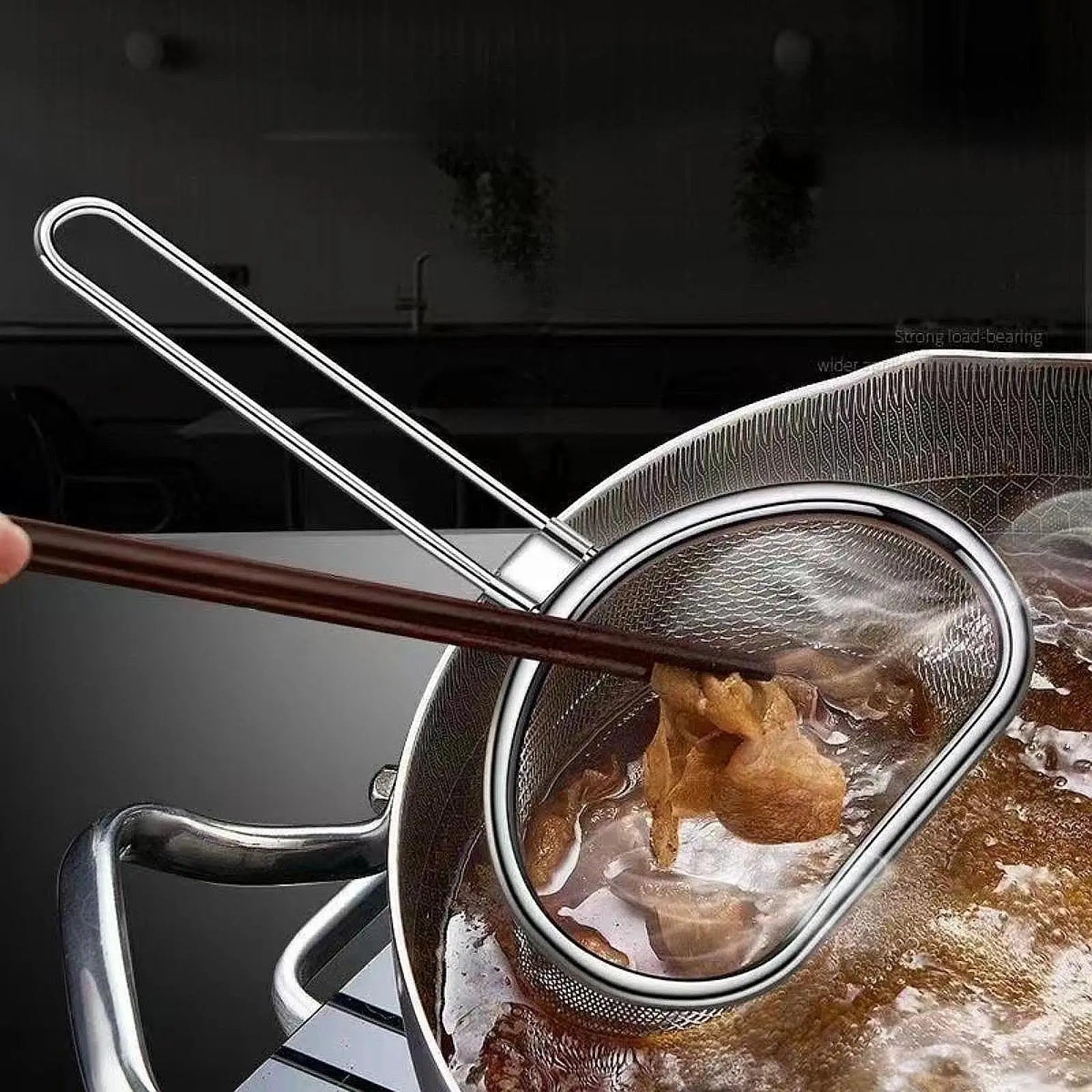 Noodles Strainer Stainless Steel Food Colander Sifter Fry Basket Spaghetti Strainer Spoon for Cooking Camping Noodles Pasta