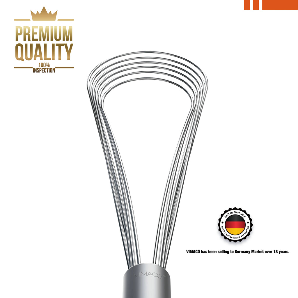 VIMACO® Flat Whisk Stainless Steel 8"10"12" Egg Utensils for Kitchen Baking Prepworks