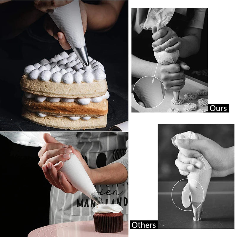 LMETJMA 100 Pcs Piping Bags Upgraded Anti-Burst Disposable Icing Piping Pastry Bags For All Size Tips and Couples JT128