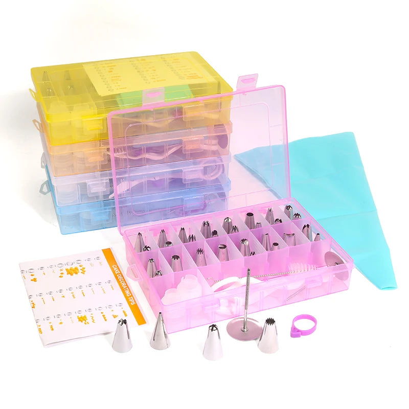 Pastry Nozzles Set With Box Stainless Steel Pastry Cream Piping Bag Cupcake Desert Cake Decorating Baking Accessories And Tools