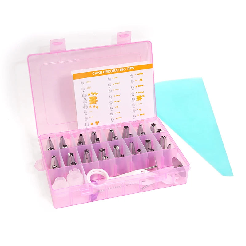 Pastry Nozzles Set With Box Stainless Steel Pastry Cream Piping Bag Cupcake Desert Cake Decorating Baking Accessories And Tools