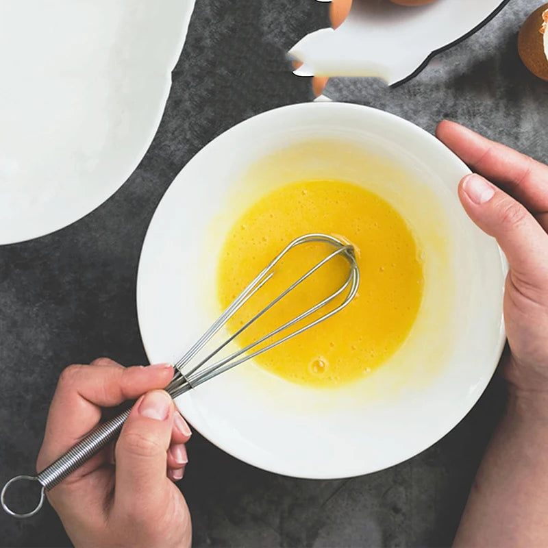 Stainless Steel Whisk Manual Egg Whisk Nonstick Wire Egg Beater Mini Whisks Balloon Wires DIY Kitchen Mini Whisk Kitchen Gadgets