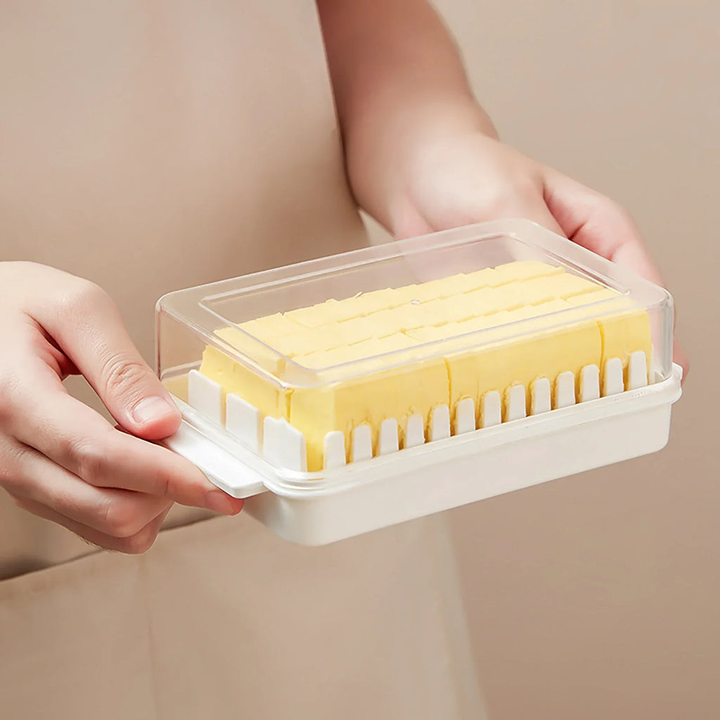 Butter Cutting Storage Box Transparent Large-capacity Low-temperature Resistant Refrigerator Storage Cheese Fresh-keeping Box
