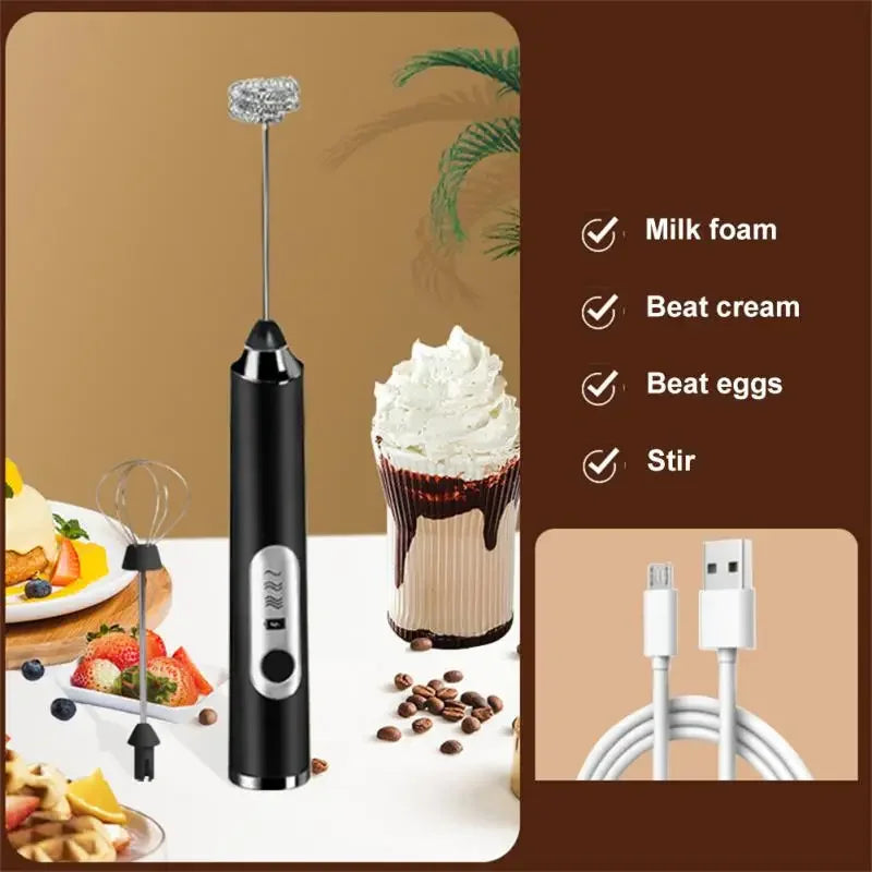 Rechargeable Wireless Electric Milk Frother Coffee Blender Egg Beater Whisk Milk Shaker Mixer Foamer Food Blender