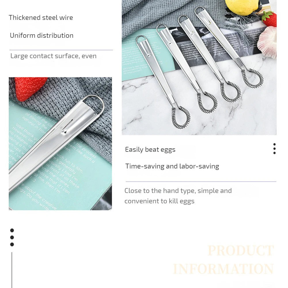 Stainless Steel Magic Hand Held Spring Whisk Mini Kitchen Eggs Sauces Mixer Spring Beater Hand Honey Cream Stir