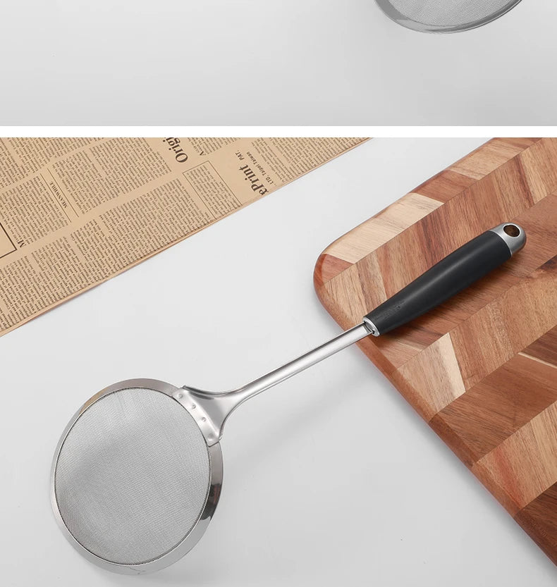 Stainless Steel Fine Double Mesh  Strainer Kitchen Skimmer Flour  Sifter Colander Sieve Wire Mesh  Juice Powder Filter Strainer