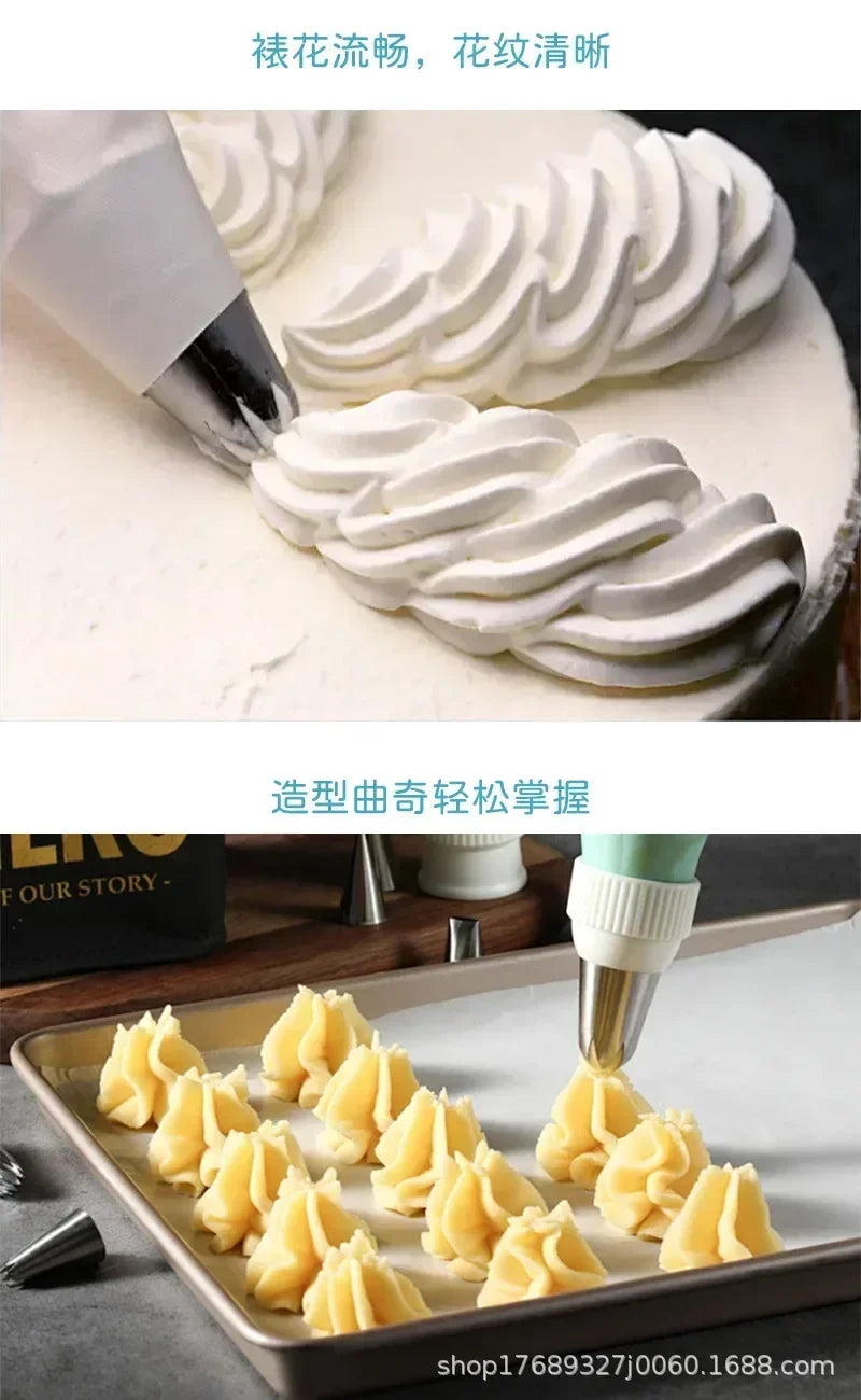 20/26/42PCS Bake Cake Decorating Kit Tools with Stainless Steel Tips Piping Bags and Tips Set Reusable Silicone Pastry Bags