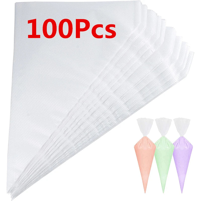 LMETJMA 100 Pcs Piping Bags Upgraded Anti-Burst Disposable Icing Piping Pastry Bags For All Size Tips and Couples JT128