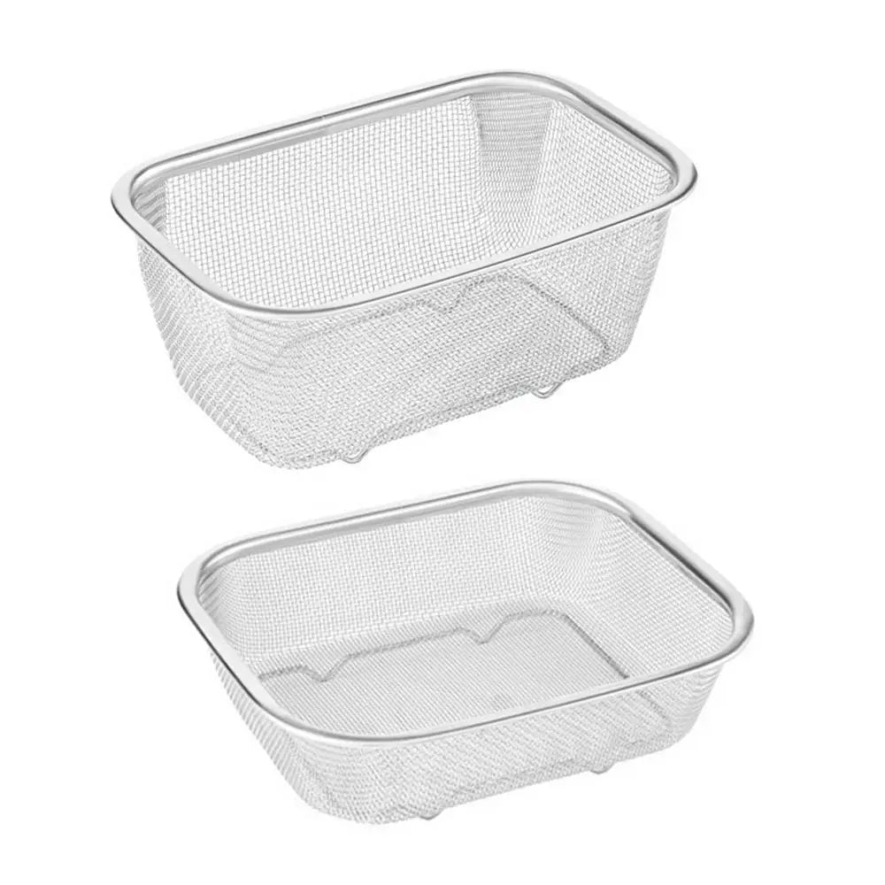 1pcs Stainless Steel Mesh Basket Rectangle Fine Mesh Oil Strainer Vegetable Fruit Colander Strainer Kitchen Tools Sieve Sifters