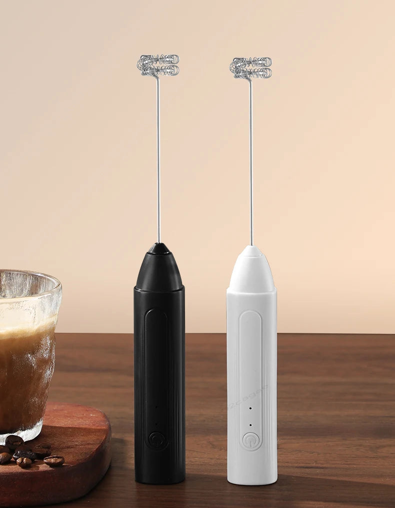 Handheld Egg Beater 3 Speeds Electric Milk Frother USB Rechargeable Foam Maker Mixer Coffee Drink Frothing Wand Foamer Kitchen