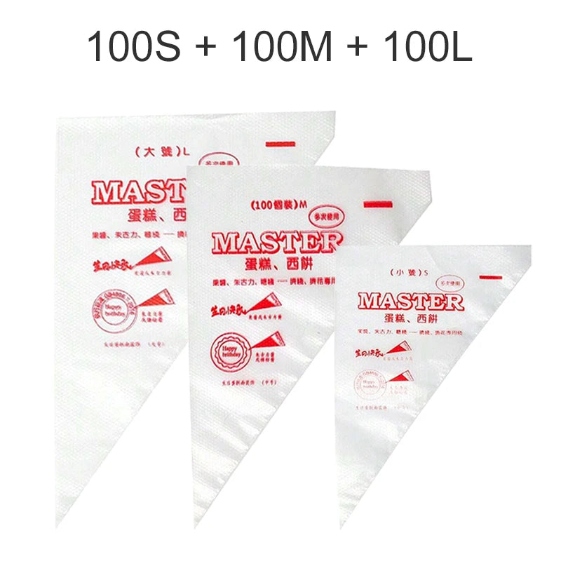 100~300pcs Disposable Pastry Bags Household Kitchen Baking Products Cake and Cookie Decoration DIY Triangle Piping Bag TMZ