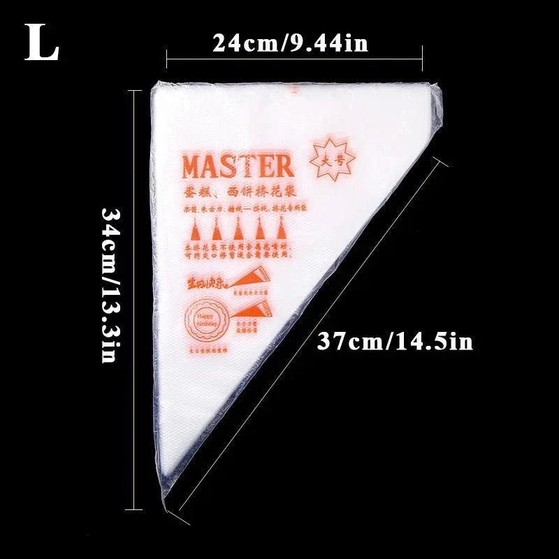 Disposable Cream Pastry Bags Cake Piping Bag Decorating Tool Cupcake Piping Kitchen Baking Accessories 200 /100/50/20Pcs