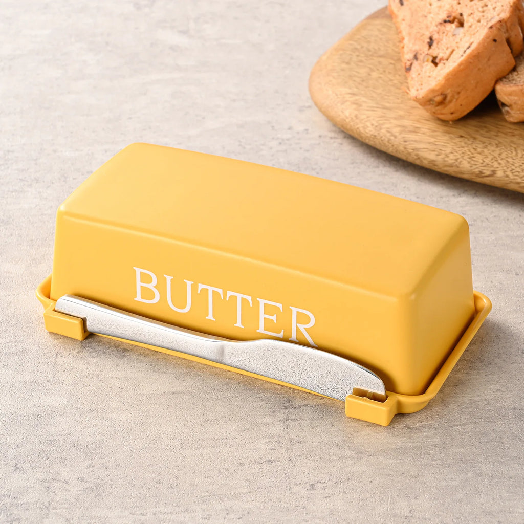 Food Grade PP Butter Container Box Restaurant Sealed Storage Box Cheese Dish with Knife Butter Slicer Butter Tableware