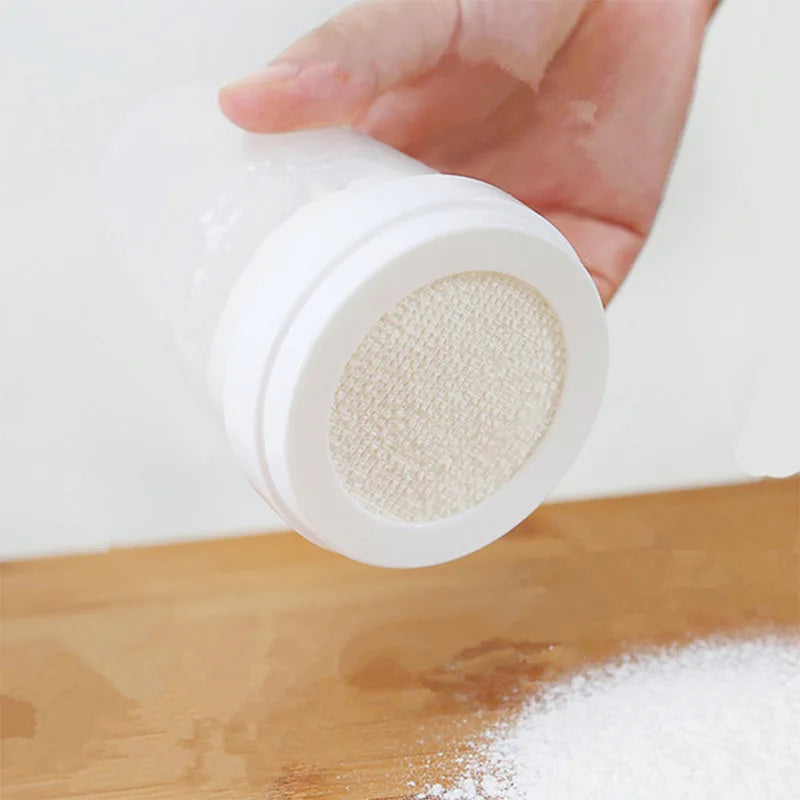 Hand-Held Plastic Powder Shaker Sieve for Baking Icing Sugar Mesh Flour Sifter DIY Kitchen Tool
