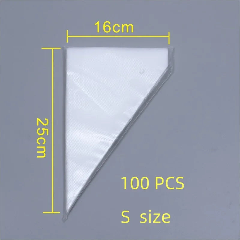 100 PCS Thick Disposable Pastry Bags DIY Cake Cream Decoration Piping Bag Icing Bag Baking Supplies Pastry Sleeves