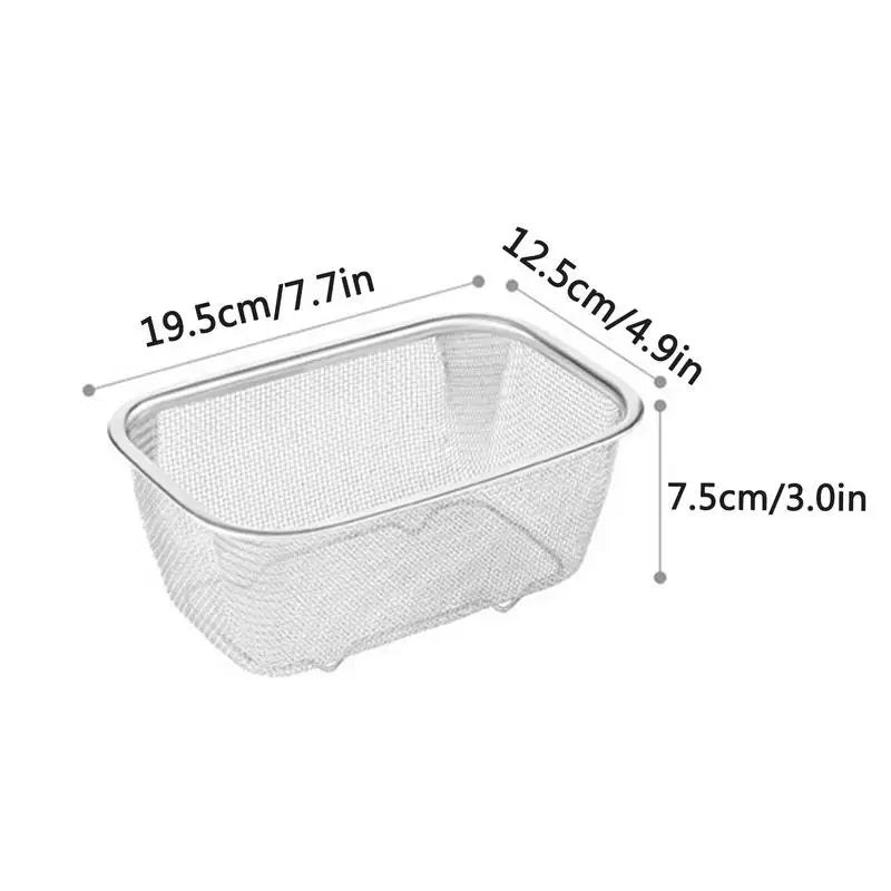 1pcs Stainless Steel Mesh Basket Rectangle Fine Mesh Oil Strainer Vegetable Fruit Colander Strainer Kitchen Tools Sieve Sifters