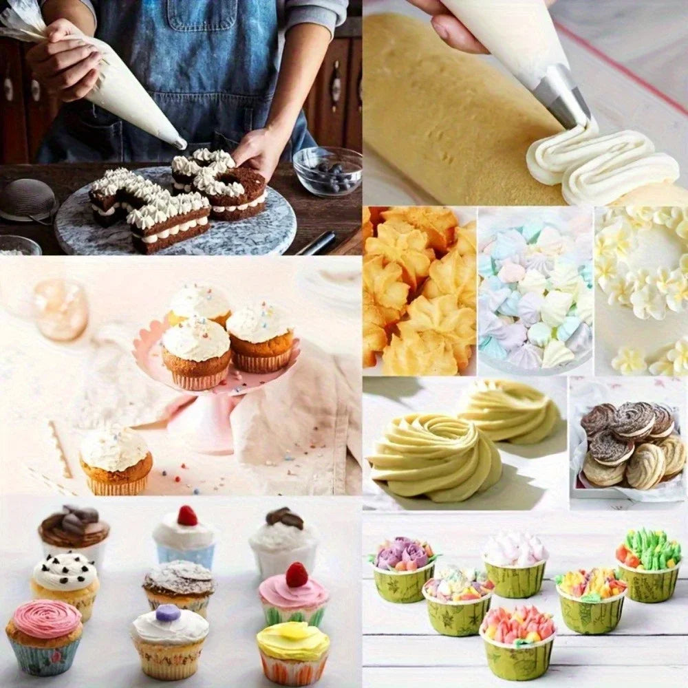 100PCS Disposable Pastry Bags, Extra Strong&Leak-Proof Piping Bags for Cake Decorating,Baking,Icing,and Crafts–Durable&Food Safe