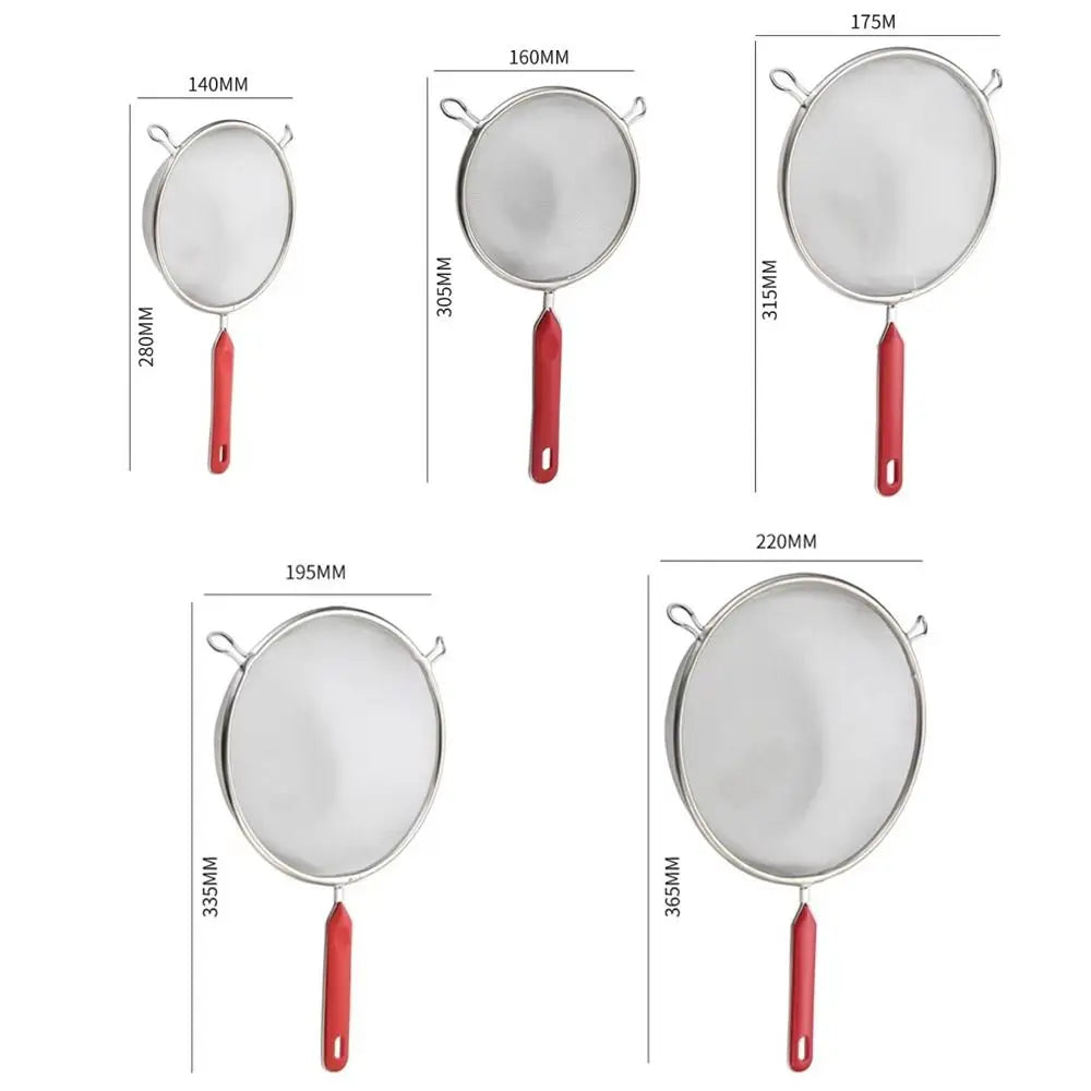 Stainless Steel Food Strainer Colander Easy to Clean Rust-Proof Matcha Sifter Small 14 16 18 20 22cm Tea Strainer for Kitchen
