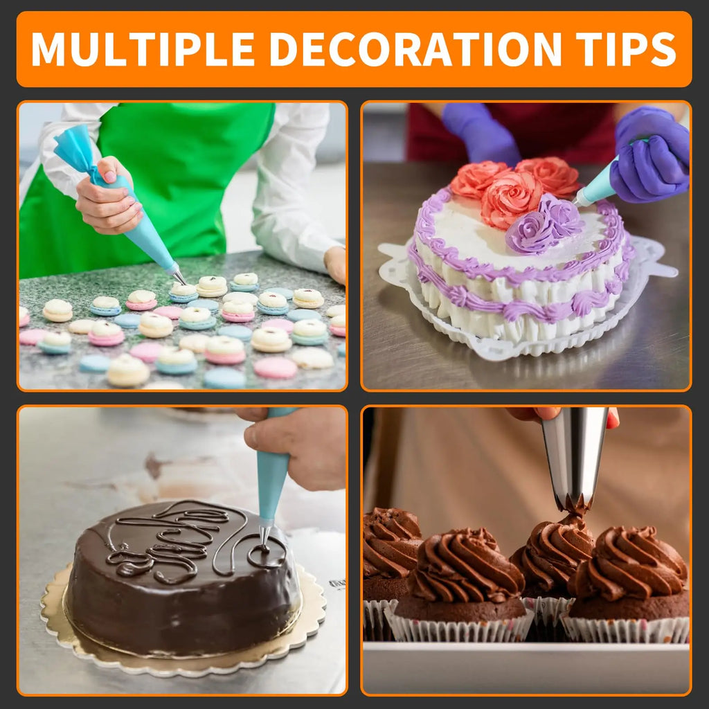 Piping Bags and Tips Set -120pcs Ultimate Cake Decorating Supplies Kit Includ Pastry Bag Frosting Tips Icing Scrapers For Baking