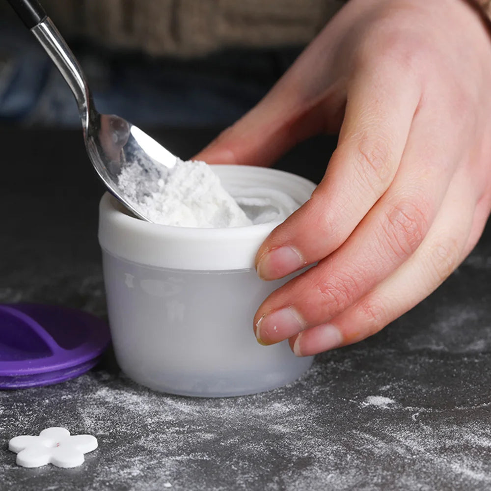 Plastic Baking Sifter with Storage Case for Gummy Candy, Cookies, Puff Powder, Corn Starch - Kitchen Baking Tool Accessory Set