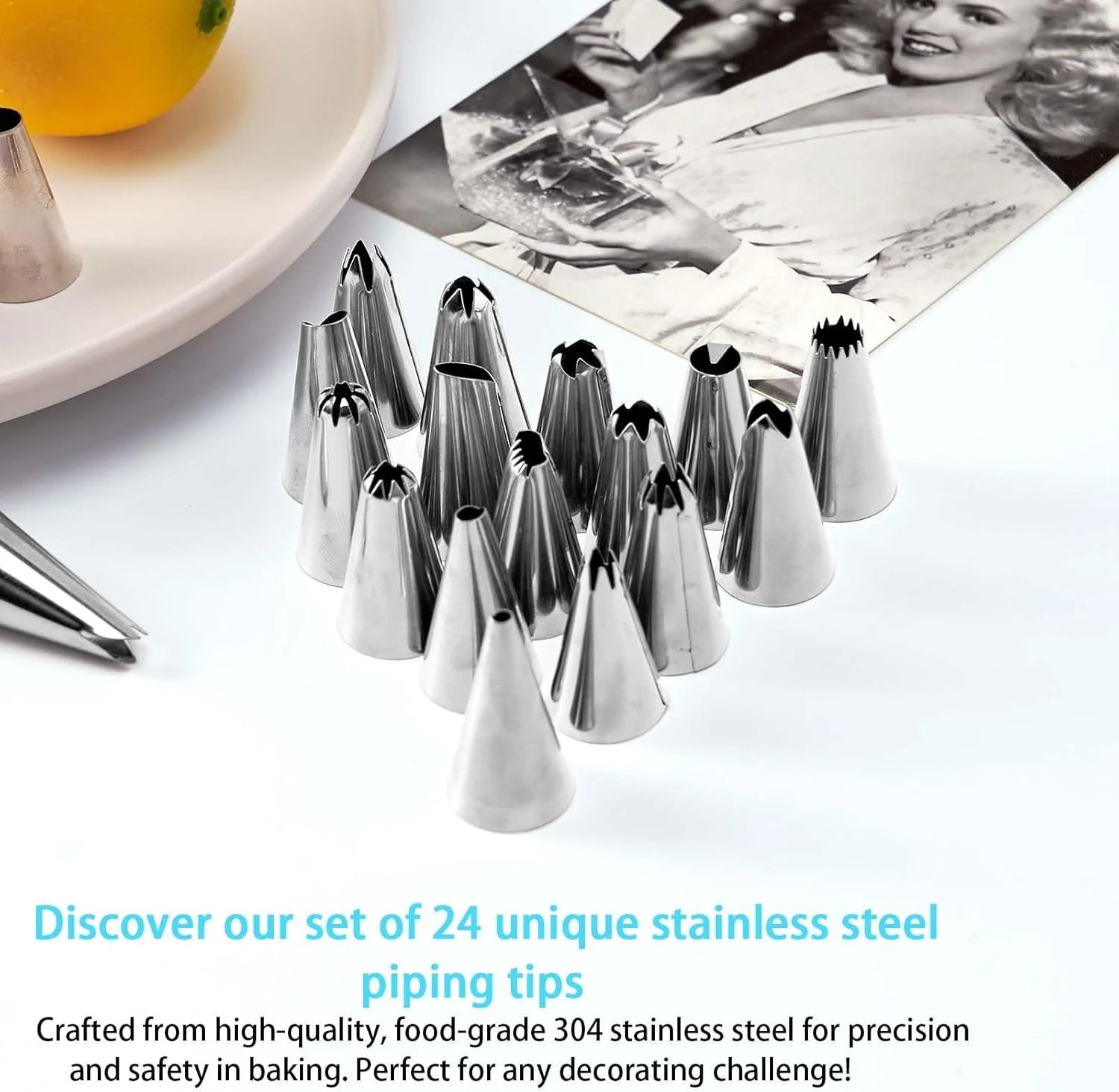 Tainless Steel Piping Tips SPiping Bags Set with 100 Disposable Bags Complete Cake Decorating Kit Convenient Baking Supplies Set