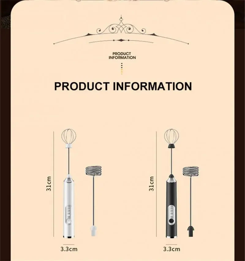 Rechargeable Wireless Electric Milk Frother Coffee Blender Egg Beater Whisk Milk Shaker Mixer Foamer Food Blender