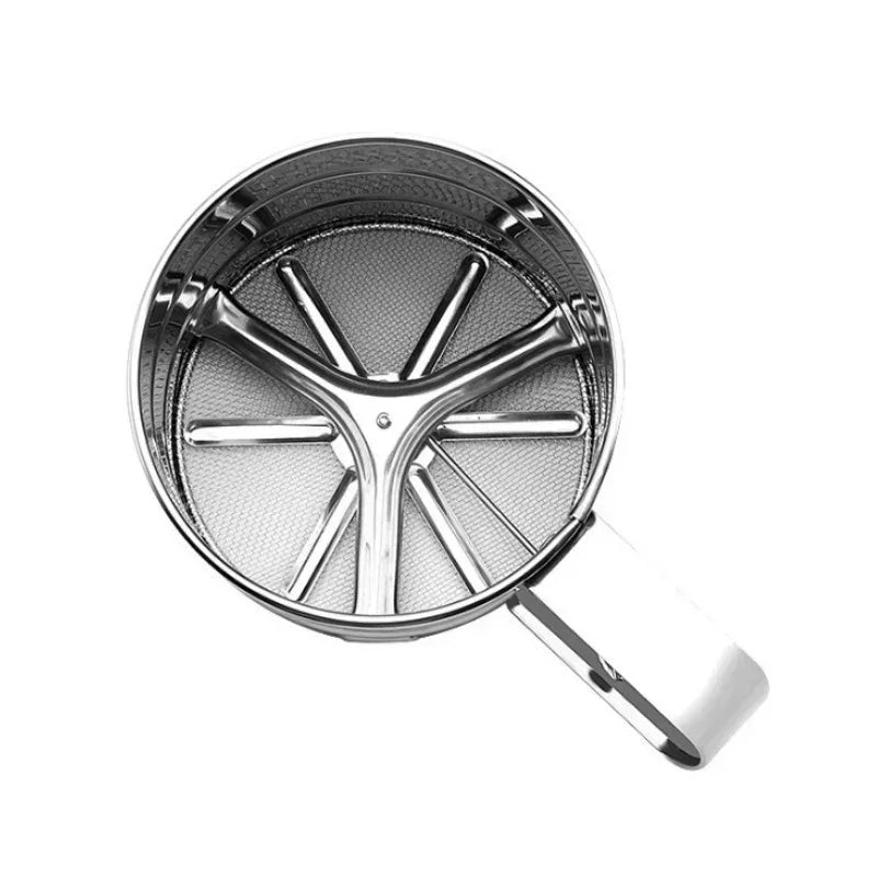 Stainless Steel Hand Press Semi-automatic Sugar Flour Sieve Household Baking Tool Sieve With Scale Powder Sifter Sieve