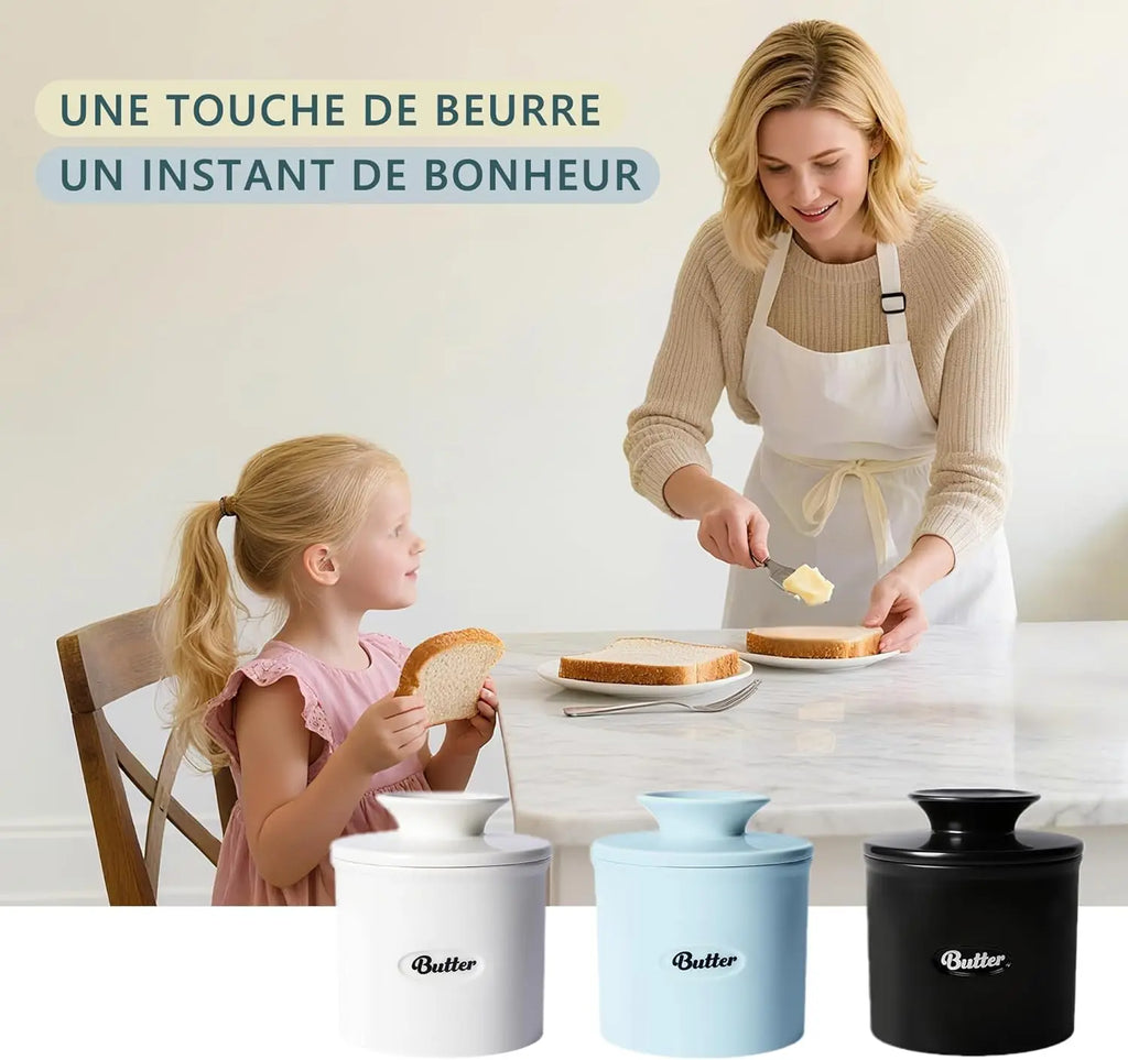 1set Ceramic butter jar with lid, butter cup, household cheese preservation storage jar, Western-style butter box, gift