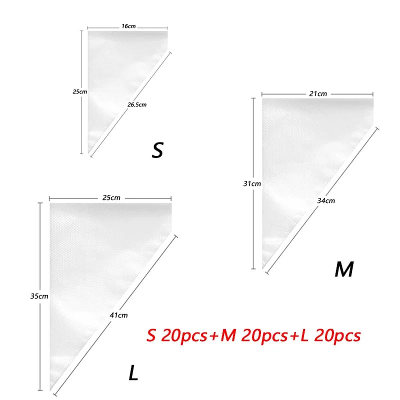 100/50/20 PCS S/M/L Disposable Pastry Bag Cake Cream Decorating Bag Icing Kitchen Baking Piping Bag Pastry Tip Tool Cake Tools