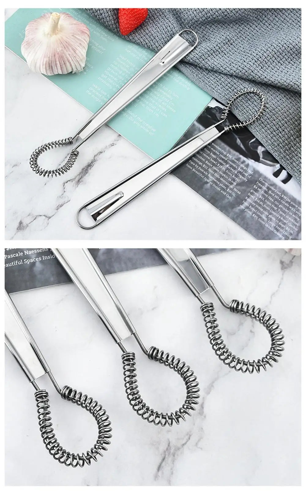 Stainless Steel Magic Hand Held Spring Whisk Mini Kitchen Eggs Sauces Mixer Spring Beater Hand Honey Cream Stir