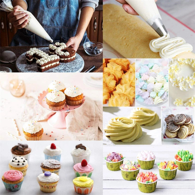 LMETJMA 100 Pcs Piping Bags Upgraded Anti-Burst Disposable Icing Piping Pastry Bags For All Size Tips and Couples JT128