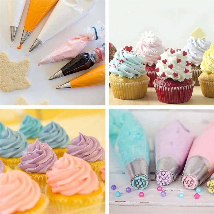 LMETJMA 100 Pcs Piping Bags Upgraded Anti-Burst Disposable Icing Piping Pastry Bags For All Size Tips and Couples JT128