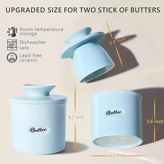 1set Ceramic butter jar with lid, butter cup, household cheese preservation storage jar, Western-style butter box, gift