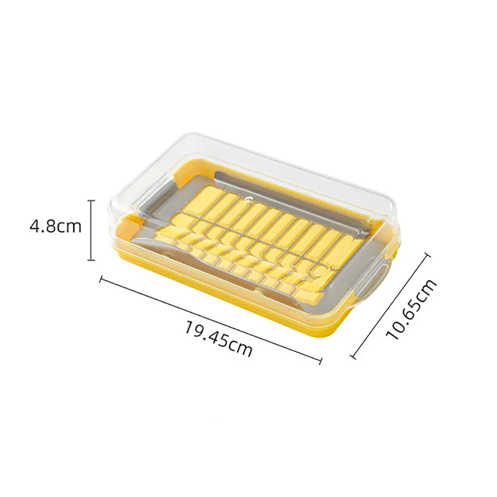 New cheese butter cutting and preservation box with lid, butter slicing knife disc, butter storage container, butter cross bowl