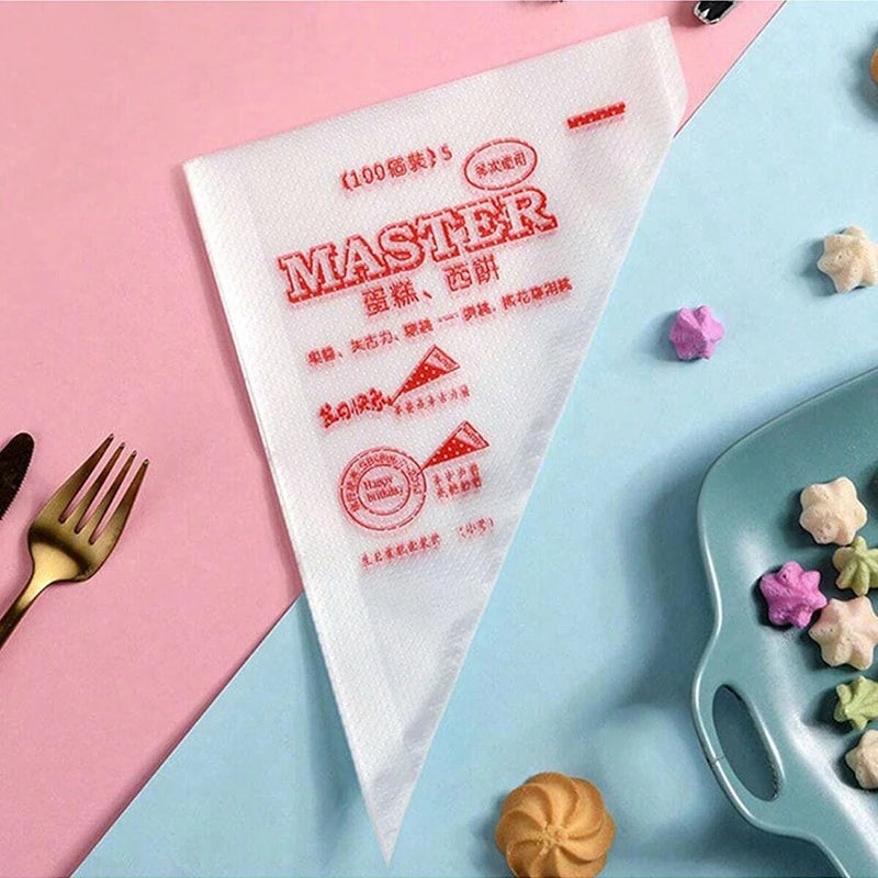 100~300pcs Disposable Pastry Bags Household Kitchen Baking Products Cake and Cookie Decoration DIY Triangle Piping Bag TMZ